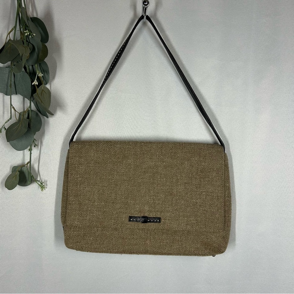 Kate Spade | Tweed Wool Shoulder Bag Purse Brown Handbag